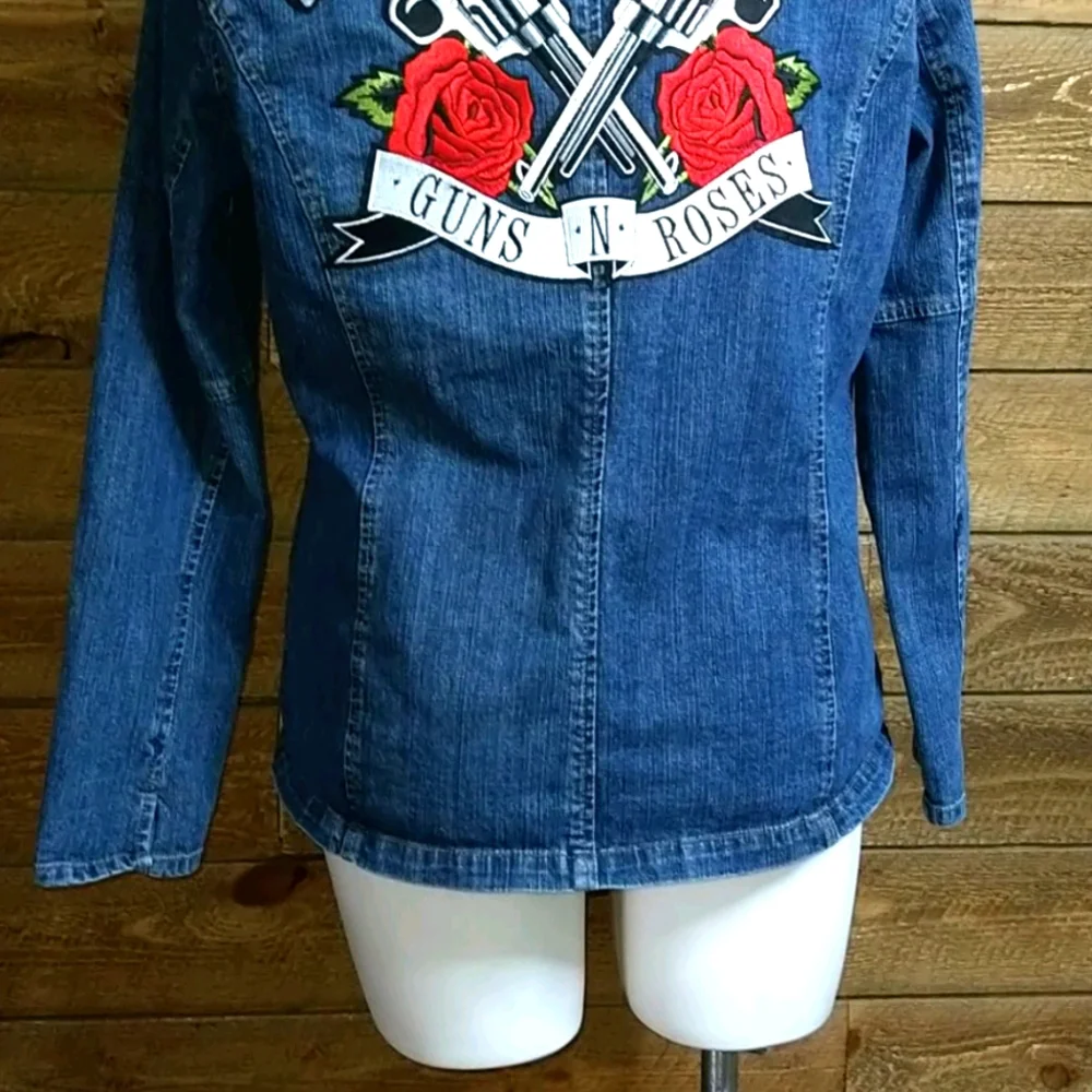 Guns and Roses Customized Jean Jacket Size XXL - Picture 3 of 15